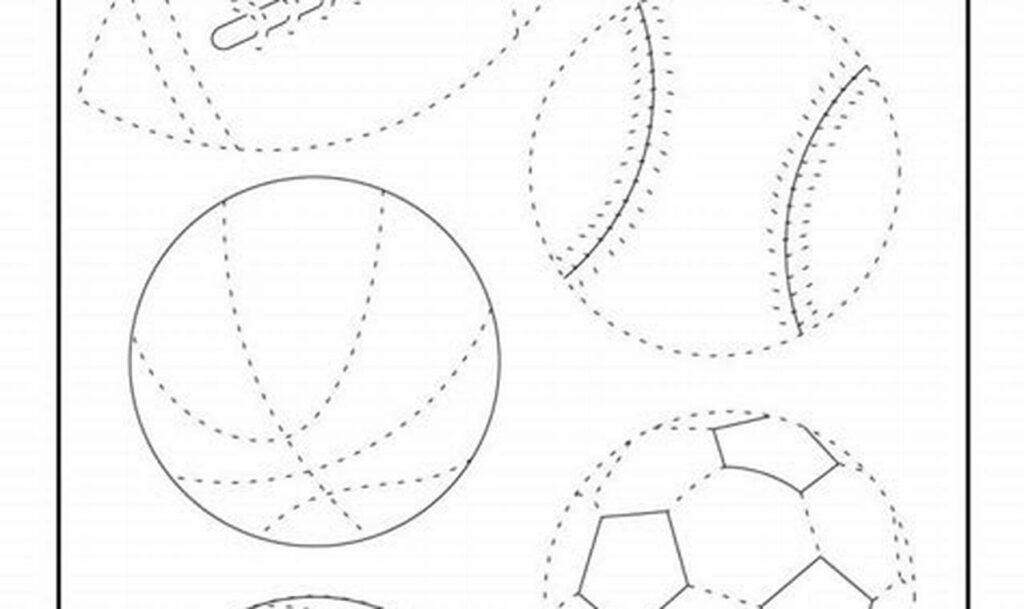 sports themed tracing worksheets balls