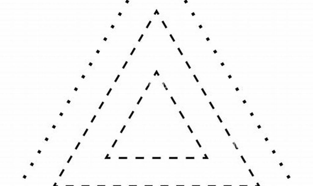 triangle tracing practice for kindergarten