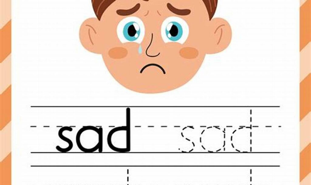 tracing sadly words for kindergarten