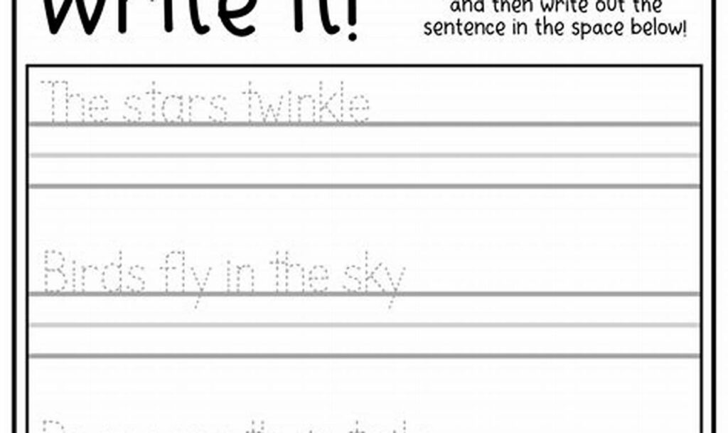 Free Trace & Write Sentences Worksheets for Beginners!