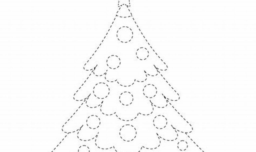 christmas tree tracing worksheets