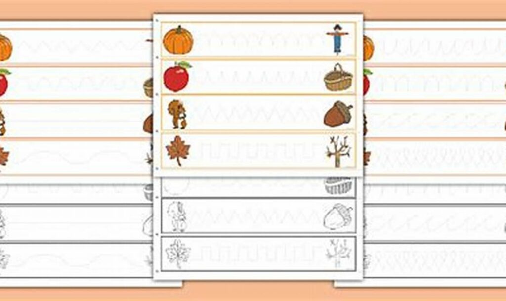 Fun Fall! Tracing Worksheets for Fine Motor Skills