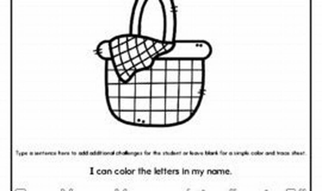 picnic basket tracing worksheet