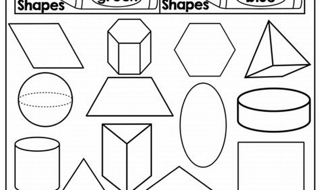 tracing 2d and 3d shapes activity sheets