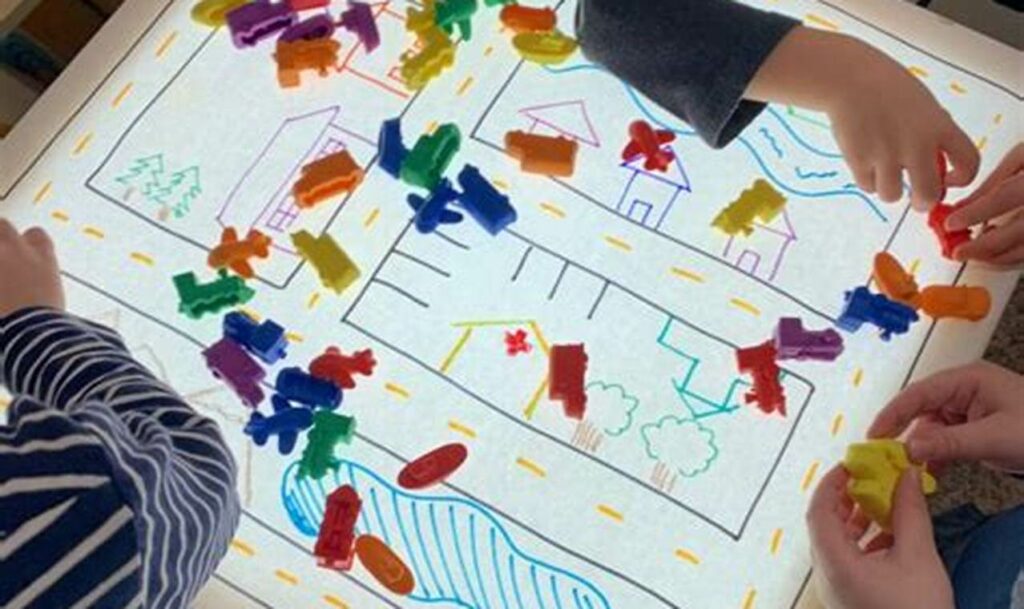 name tracing practice using a light table