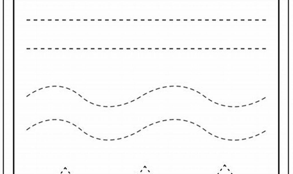 tracing dotted lines for handwriting practice