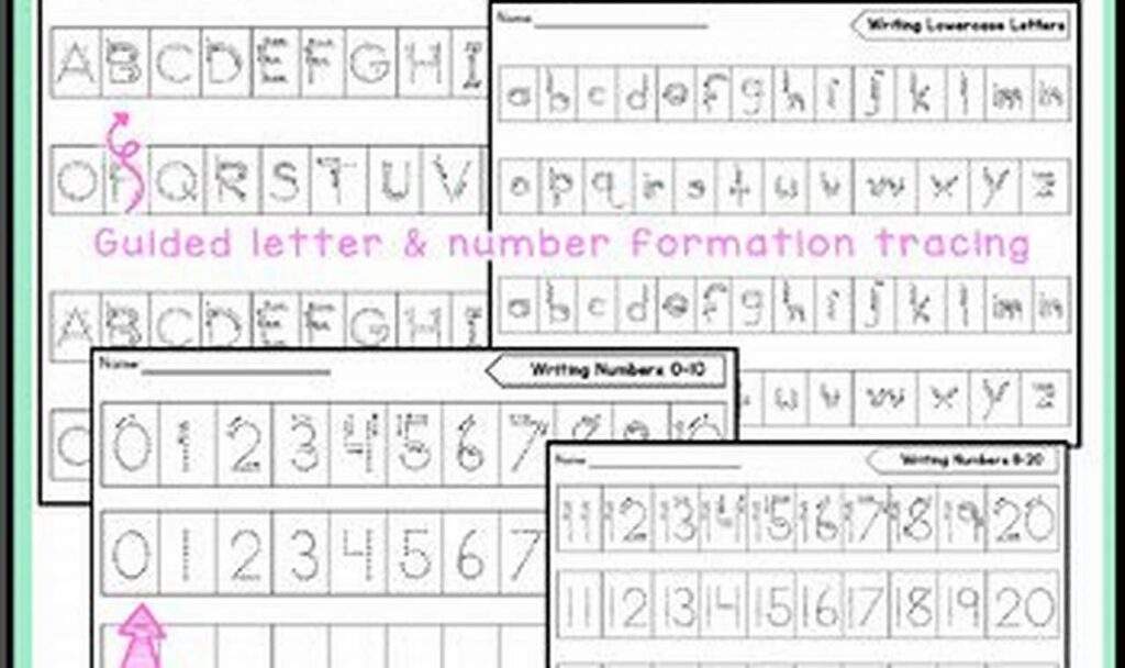 tracing paths for letter and number formation