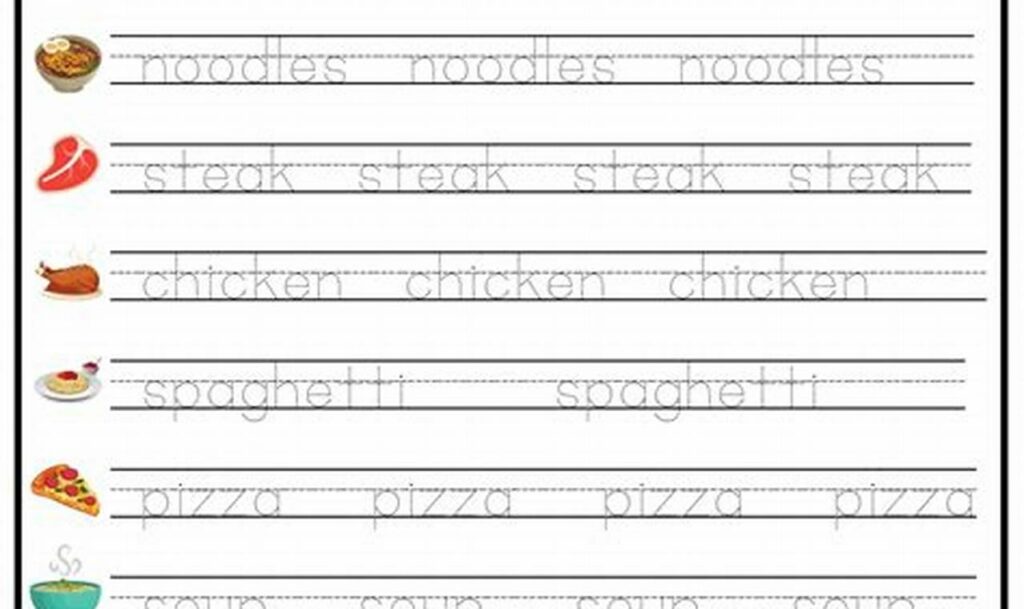 tracing for cooking with letters